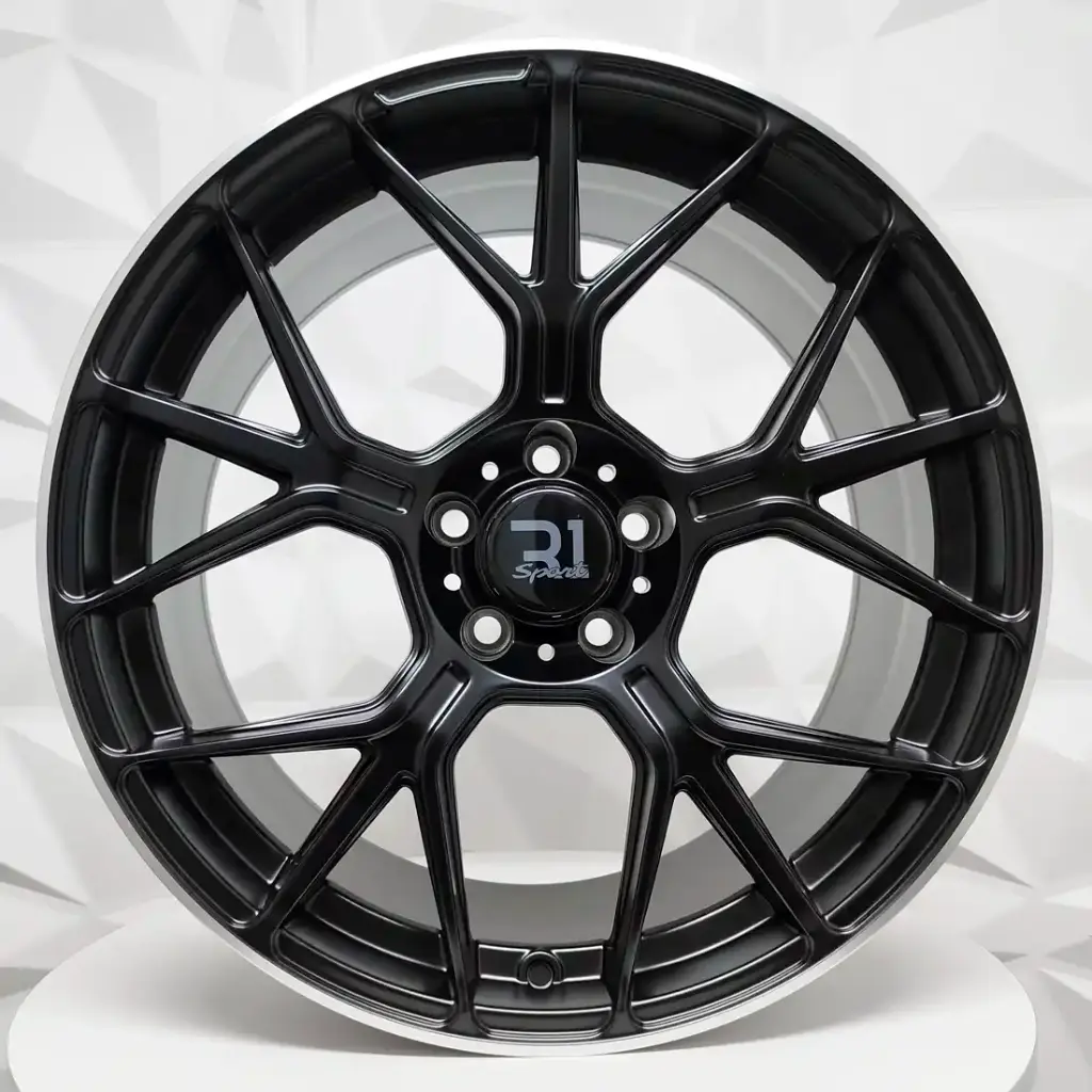 RIN 19X9.5 5-112 R1 SPORT GT-FF MATT BLACK MACHINE LIP ET38 CB66.6