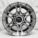 RIN 14X7 6-139.7 R1 SPORT 743 BLACK MACHINE FACE ET-9 CB108