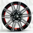 RIN 14X6.5 4-100 R1 SPORT JA130 BLACK MACHINE FACE RED LINE ET25 CB73.1