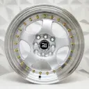 RIN 15X8 5-100 R1 SPORT 1064 SILVER MI GOLD RIVETS ET20 CB73.1